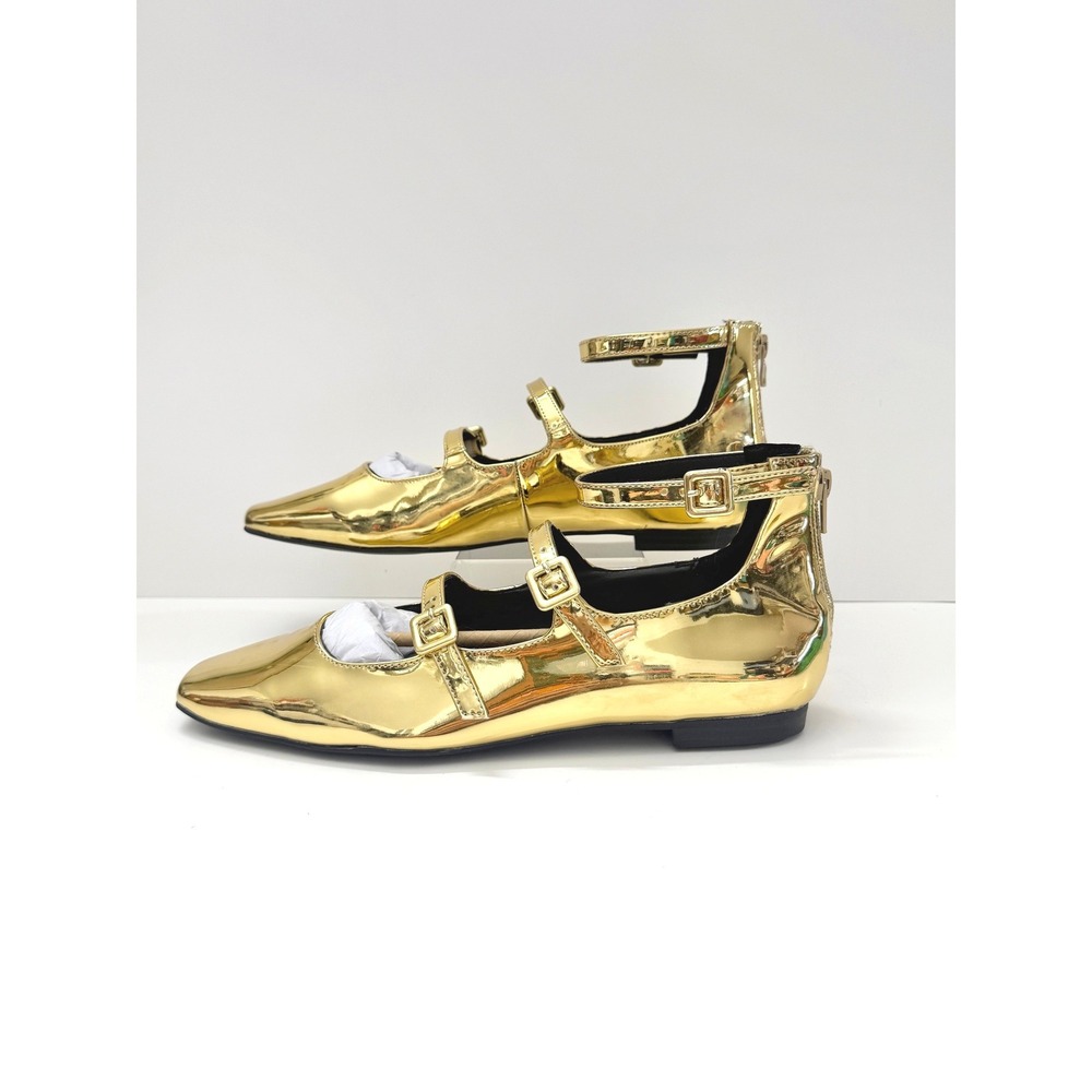 Katy Perry The Confidant Flat Mary Jane Gold Metallic Strappy Sz 9M / 39 - Picture 2 of 9